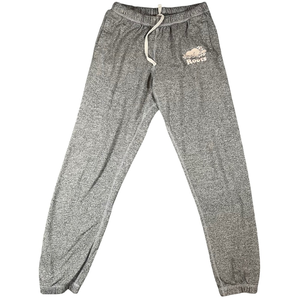 Roots Canada Sweatpants Womens Medium Gray Jogger Logo Lounge Activewear Comfort